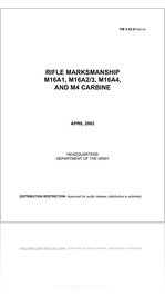 Us Army Fm 3-22.9 (23-9) Rifle Marksmanship m16a1, m16a2-3, m16a4, & m4 Carbine