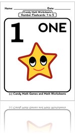 Penny Candy Math Worksheets Flashcards Counting 1 to 5