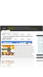 uou.ac.in | Uttarakhand Open University 2nd/3rd Year Admit Card 2011