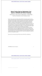 Steam Turbine Start-up Optimization Tool based on ABAQUS and Python Scripting