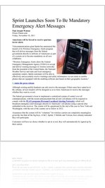 Sprint Launches Soon To Be Mandatory Emergency Alert Messages