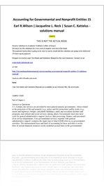 Accounting for Governmental and Nonprofit Entities 15 solutions manual