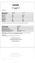 Aspire Magazine Rate Card