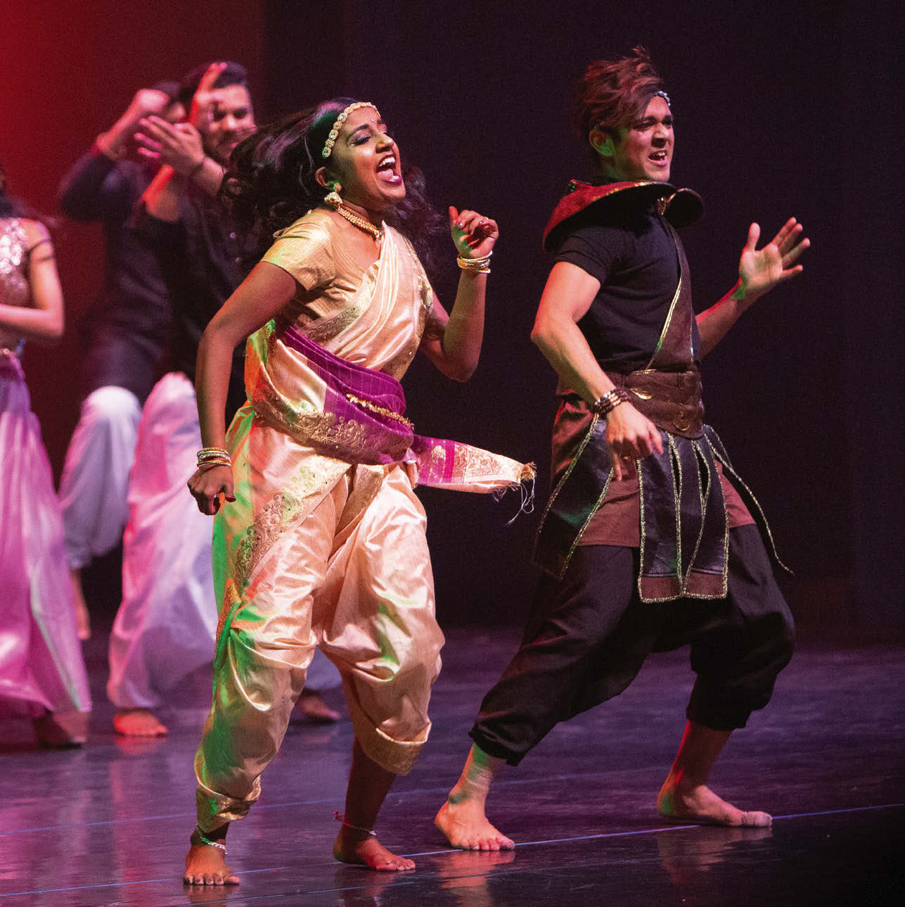 Students dancing at the International Fiesta competition.